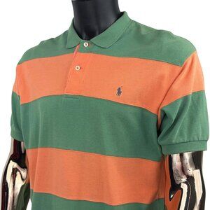 VTG Polo Ralph Lauren Classic Fit Block Striped Polo Shirt Primary Green/Sailing